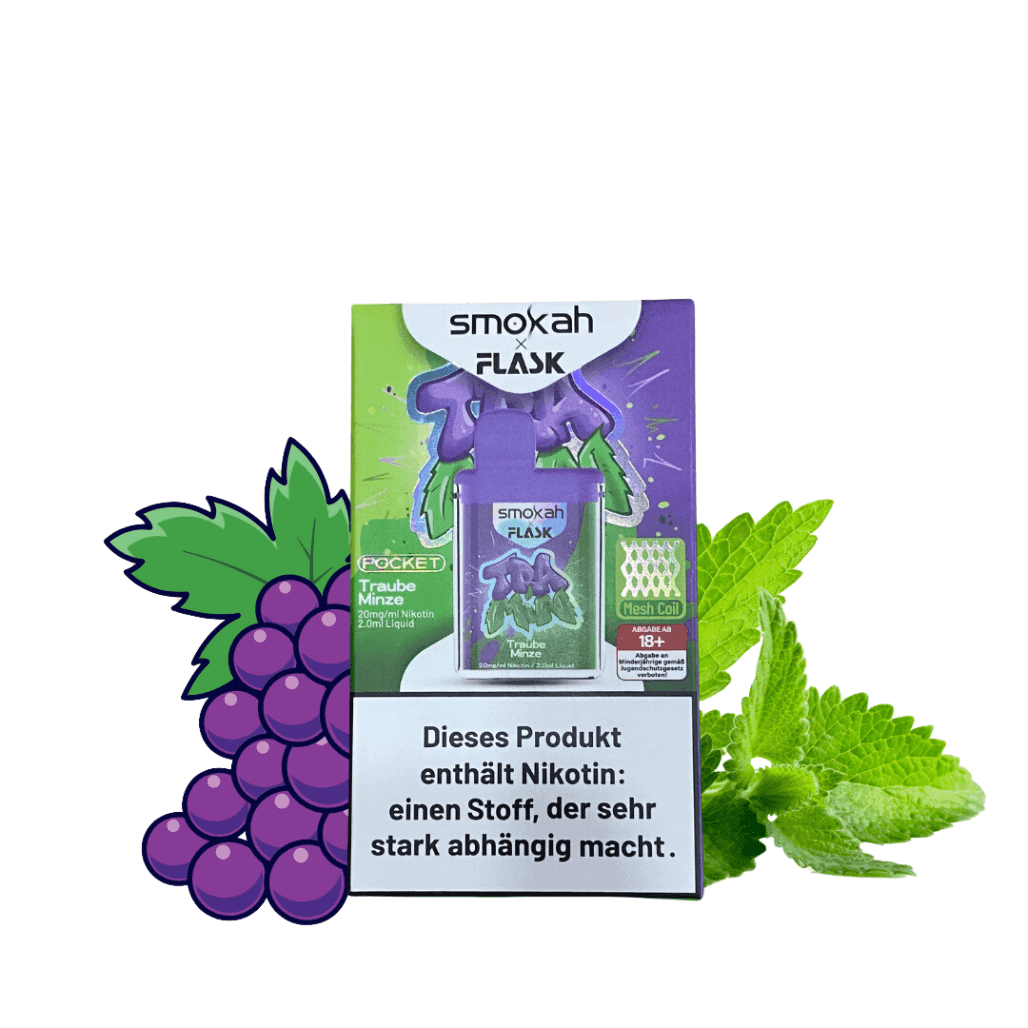 Smokah X Flask Pocket - Traube Minze - EdenVape24